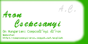 aron csepcsanyi business card